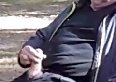 Jack and cum in public