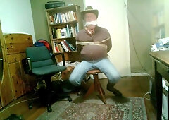 Cowboy In Dark Red Shirt Tied Up And Gagged