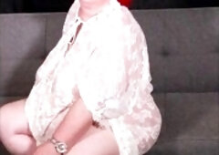 Lingerie wank, porn industry star, high heels