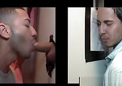 Guy looking for gloryhole BJ gets gay sucked