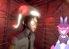 Femboy gets down with a dildo while playing spooky games