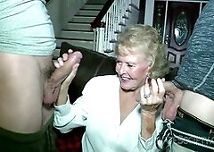 Light-haired, old & young, cum in mouth swallow