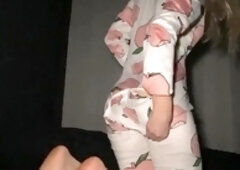 Homemade night sex filmed on the phone from an amateur