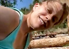 Fucking the pregnant slut outdoors