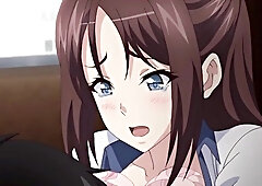 Breasty Anime honey is groaning whilst having hardcore sex with a dude who has a biggest penis