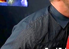 Hunk with big muscles gets totally dominated by cute twink