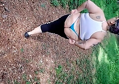 Strolling in the park, naughty and naked - oops, I got caught!