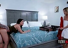 Banging my blond stepmom and her girlfriend in a trio