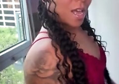 Kendoll Booty Shake In Red Lingerie With Mirror Play