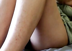 on my couch in a cute short suit screwing a sex-toy, opening my hips & widening my legs, revealing the length of the sex-toy inside my constricted