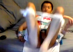 Asian sissy ass to mouth with toy 4