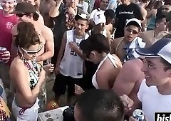 Sweet babes get naked on the beach