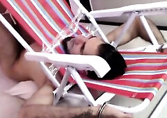 Tanned brunette hair with precious bazookas is facesitting her fresh lover and enjoying each second of it