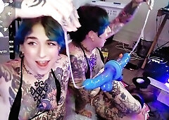 Goonette unfathomable throating Gagging and playing with her spit part two/two