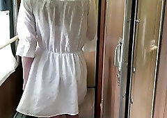 Tv drilled girlfriend in the train while no one sees