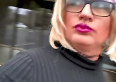 SLUTTY BOOTY SHORTS in PUBLIC CUMEATING DEEP DILDO ass