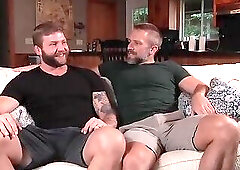 Two Daddies Having Fun Together In Living Room