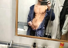 Filipino gay guys enjoy erotic talk while giving handjobs and experiencing huge cumshots