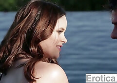 Jenna J Ross and Toni Ribas ignite in passionate outdoor lingerie session with bondage and spanking