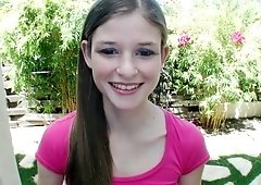 Cute amateur babe is giving a titjob