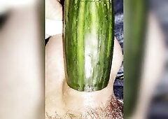 Stick that large cucumber in my jock, then stick it in my butt