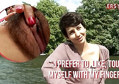 Ersties - Adorable Anais Plays With Her Hairy Pussy in the Middle of a Lake
