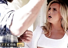 BRAZZERS - Slutty Homeowner Kayla Wild Gets Caught Masturbating & Banged By 2 Pervy Window Washers