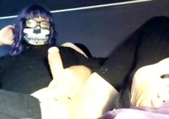 Raven LeTrap enjoys her hefty lollipop while getting off in tight leggings