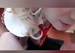 Amature trans Gemma Jepson sucks cock and gets ass played with