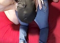 Plump booty wife and spouse - Intense anal licked using tampons and ripped jeans