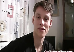 Euro college twink sucking students cock