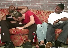 Horny white amateur talented guy goes black