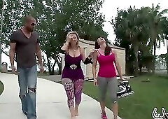 BBW MILF Cougar Sara Jay & Kendra Lust Sharing Karlo Karrera Dick!