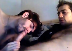 Incredible blowjob and bareback sex between hunk boyfriends