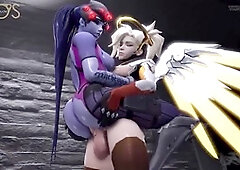 Overwatch futa Mercy takes it from Widowmaker