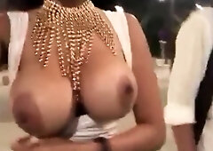 Katrina Moreno Shows huge tits in public