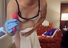 Get ready with Marcy Bathory in her sissy maid outfit