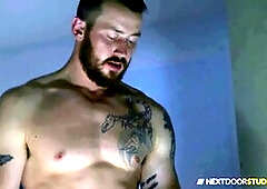 Ty Thomas in candlelit bath scene