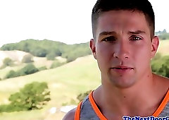 Hunk athlete masturbating at the gym