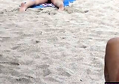 Exhibitionist Wife Allison Banks Teasing Naked Beach Voyeurs!