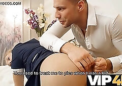 Watch as a Russian MILF in uniform watches her hot maid get fucked and dicked in VIP4K