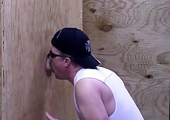 Florian Sticks His Cock In A Glory Hole And Blows His Load