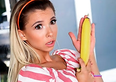 Pretty miniature hottie Kenzie Reeves impaled by a long penis