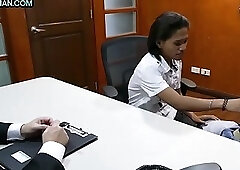 Business DILF enjoys assfucking 3some with Asian twinks