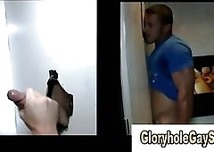 Gloryhole suck session from gay and straighty amateur