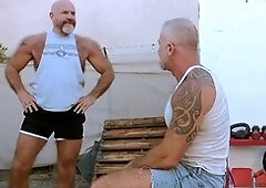 Lance Charger takes a wild ride from bears Mack Austin in a hardcore scene