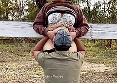 Desi Indian couple gets frisky outdoors - steamy public intimacy in the jungle