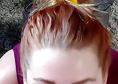 Amateur redhead Milf sucks and fucks a guy