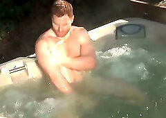 Seth Fornea In A Hot Tub And In Front Of The Fireplace