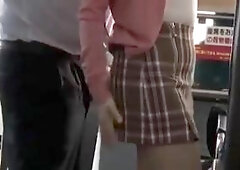 Japanese fucked on bus wearing VR glasses